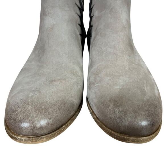 Vince Camuto Prestetta Womens Gray Chunky Heel Ankle Boots Booties Leather 7.5 - Picture 7 of 16